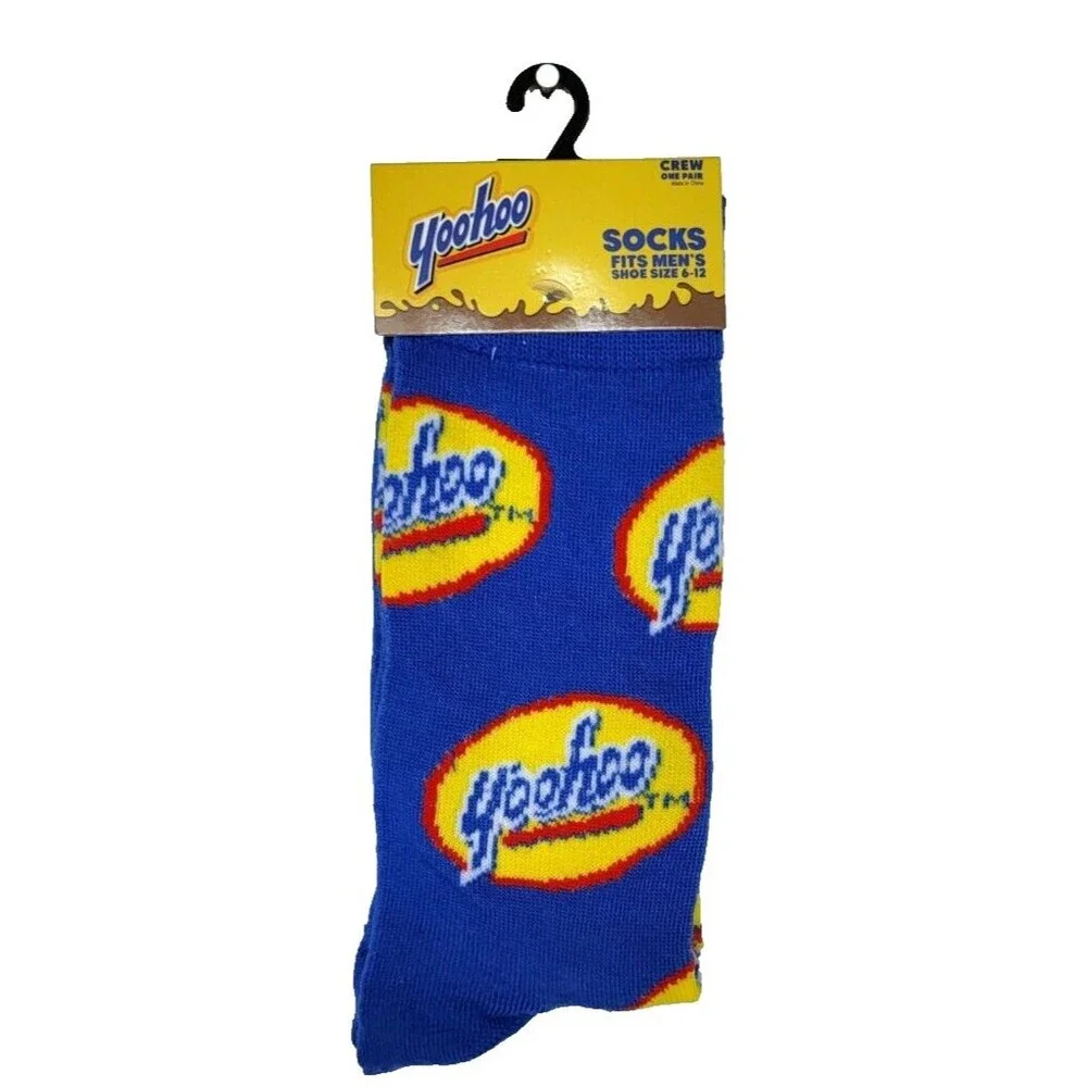 Yoohoo Drink Fun Novelty Crew Length Socks Men's Size 6-12 Odd Sox